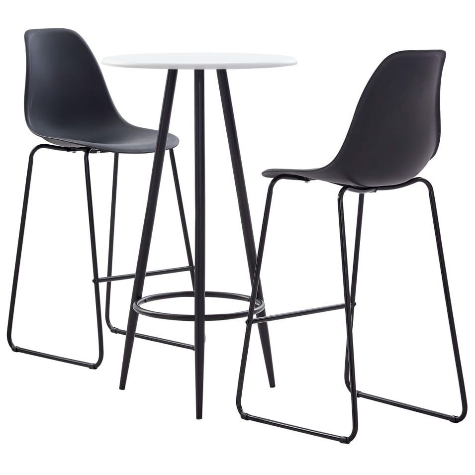 Ensemble de bar 3 pcs Plastique Noir 6 - Photo n°1