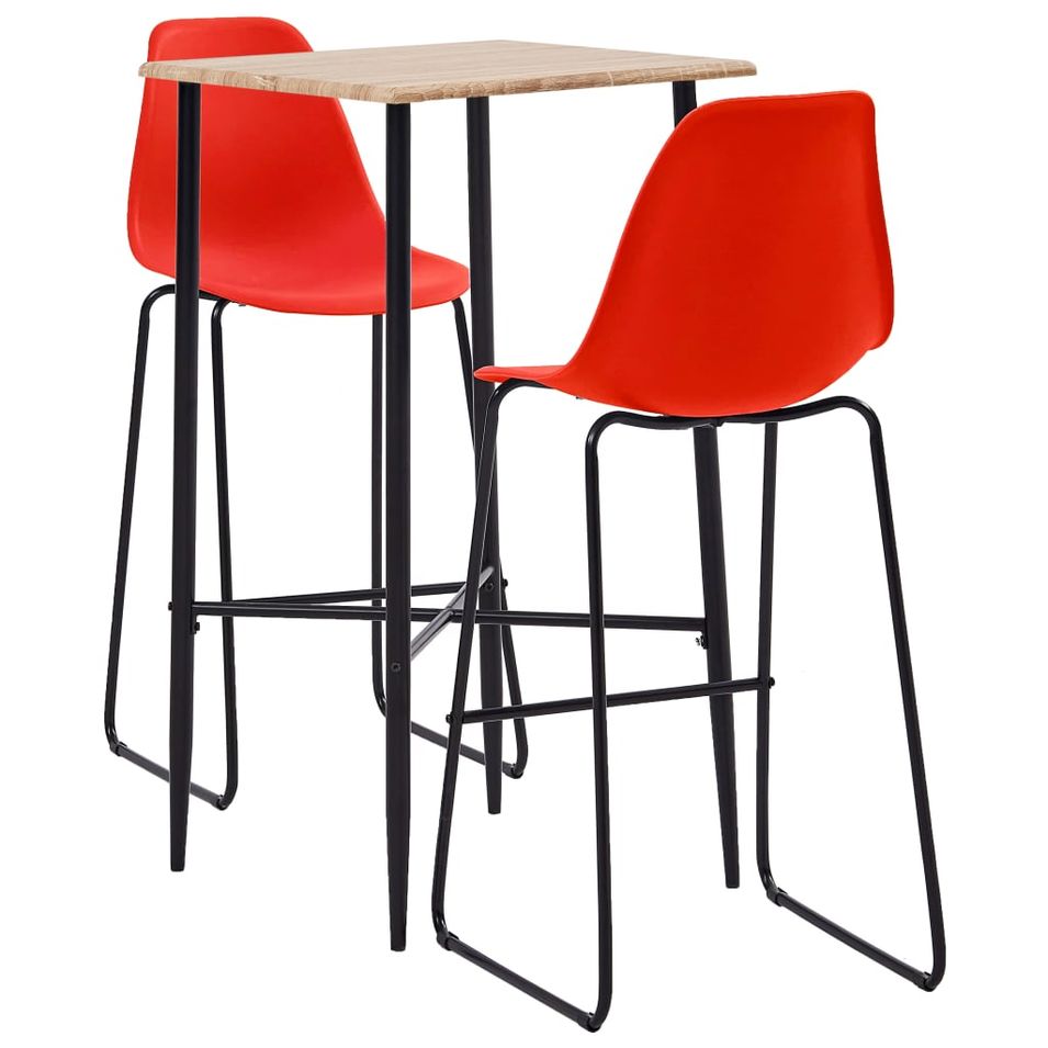 Ensemble de bar 3 pcs Plastique Rouge 6 - Photo n°1