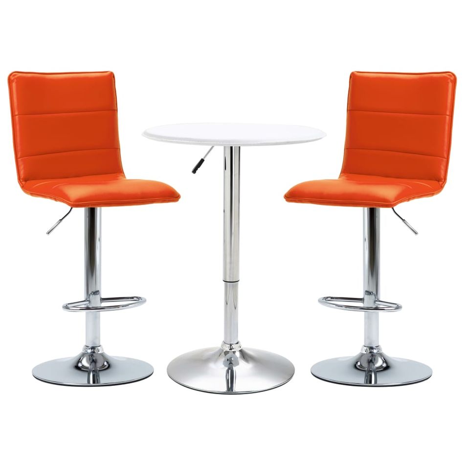 Ensemble de bar 3 pcs Similicuir Blanc 16 - Photo n°1