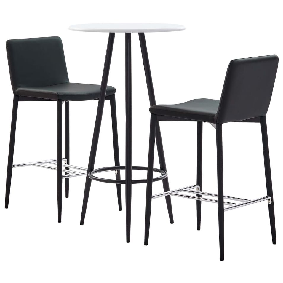 Ensemble de bar 3 pcs Similicuir Gris - Photo n°1