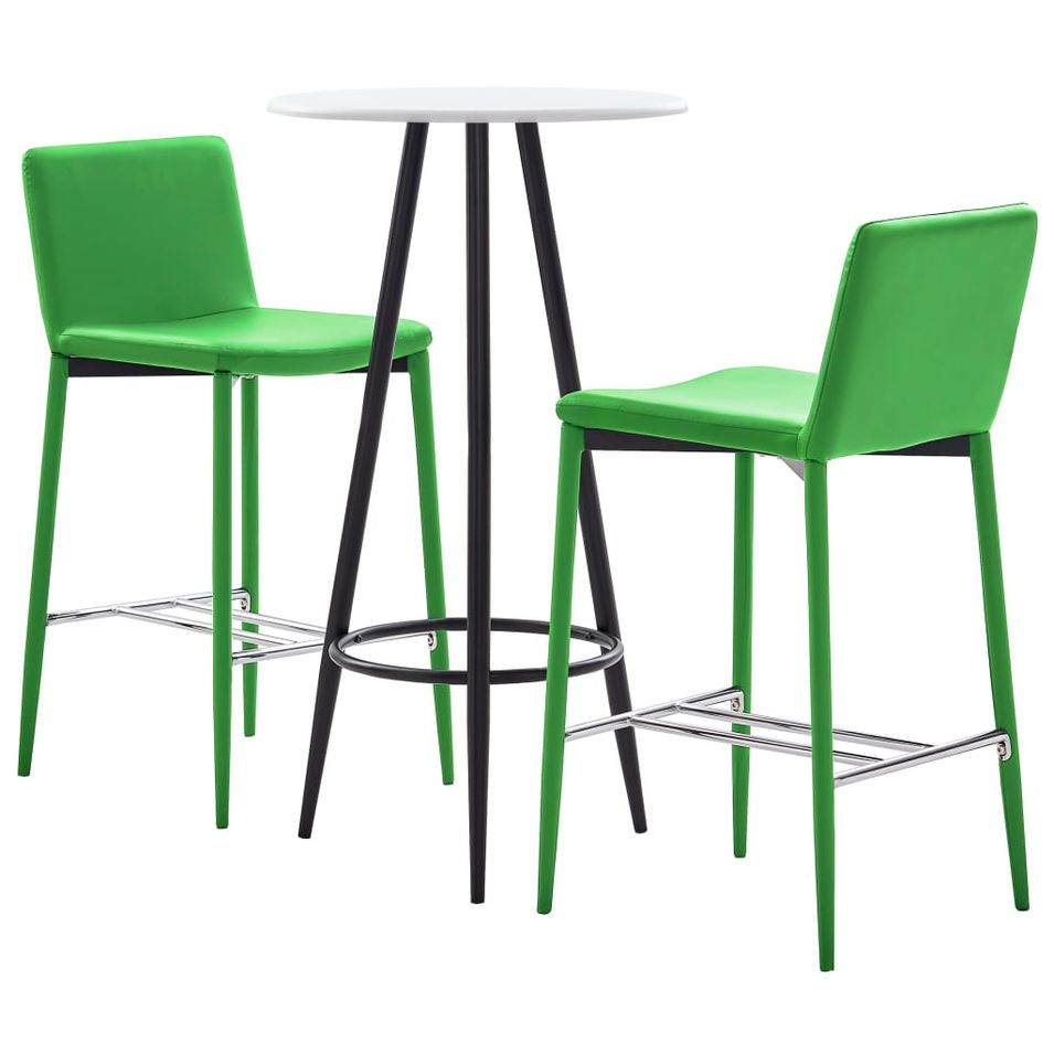 Ensemble de bar 3 pcs Similicuir Vert 2 - Photo n°1