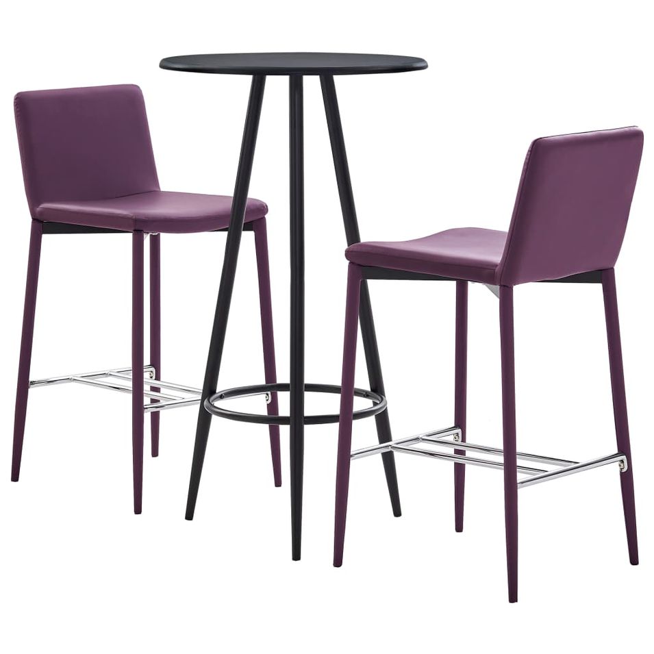 Ensemble de bar 3 pcs Similicuir Violet - Photo n°1