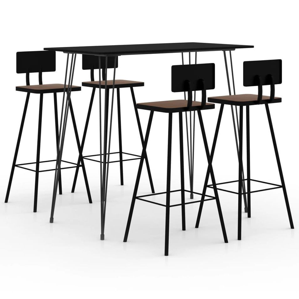 Ensemble de bar 5 pcs Noir 3 - Photo n°1