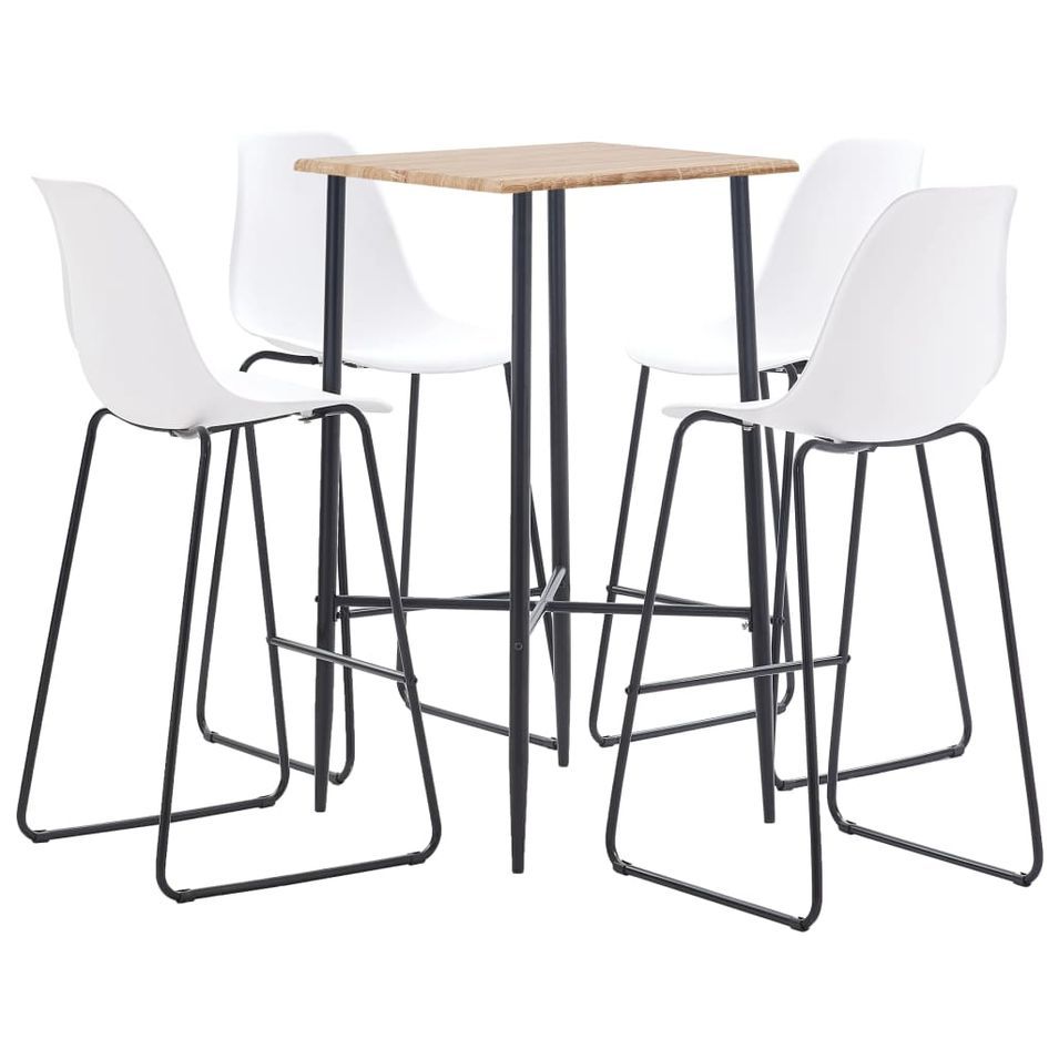 Ensemble de bar 5 pcs Plastique Blanc 9 - Photo n°1