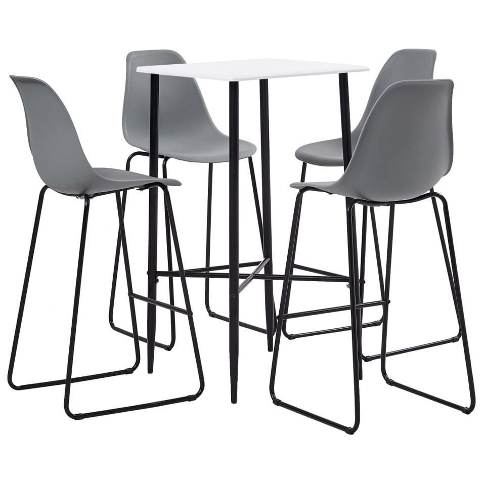 Ensemble de bar 5 pcs Plastique Gris 9 - Photo n°1