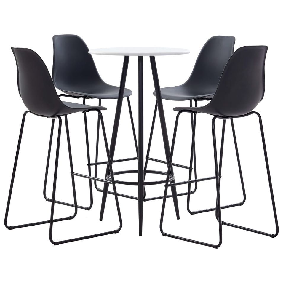Ensemble de bar 5 pcs Plastique Noir 5 - Photo n°1