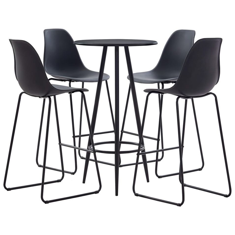 Ensemble de bar 5 pcs Plastique Noir 3 - Photo n°1