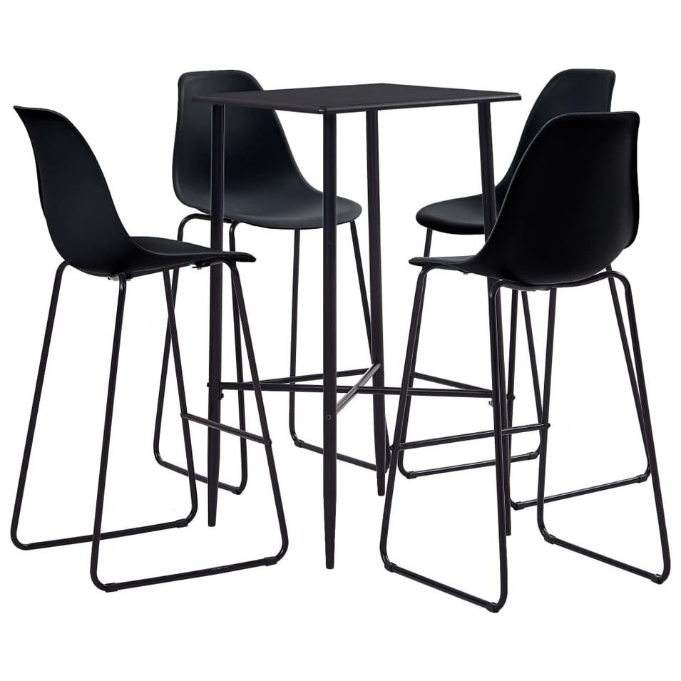 Ensemble de bar 5 pcs Plastique Noir - Photo n°1