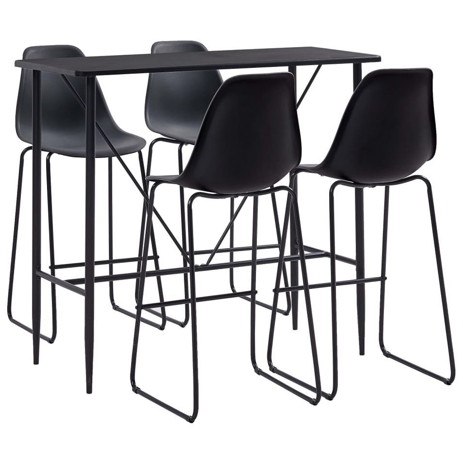 Ensemble de bar 5 pcs Plastique Noir 6 - Photo n°1