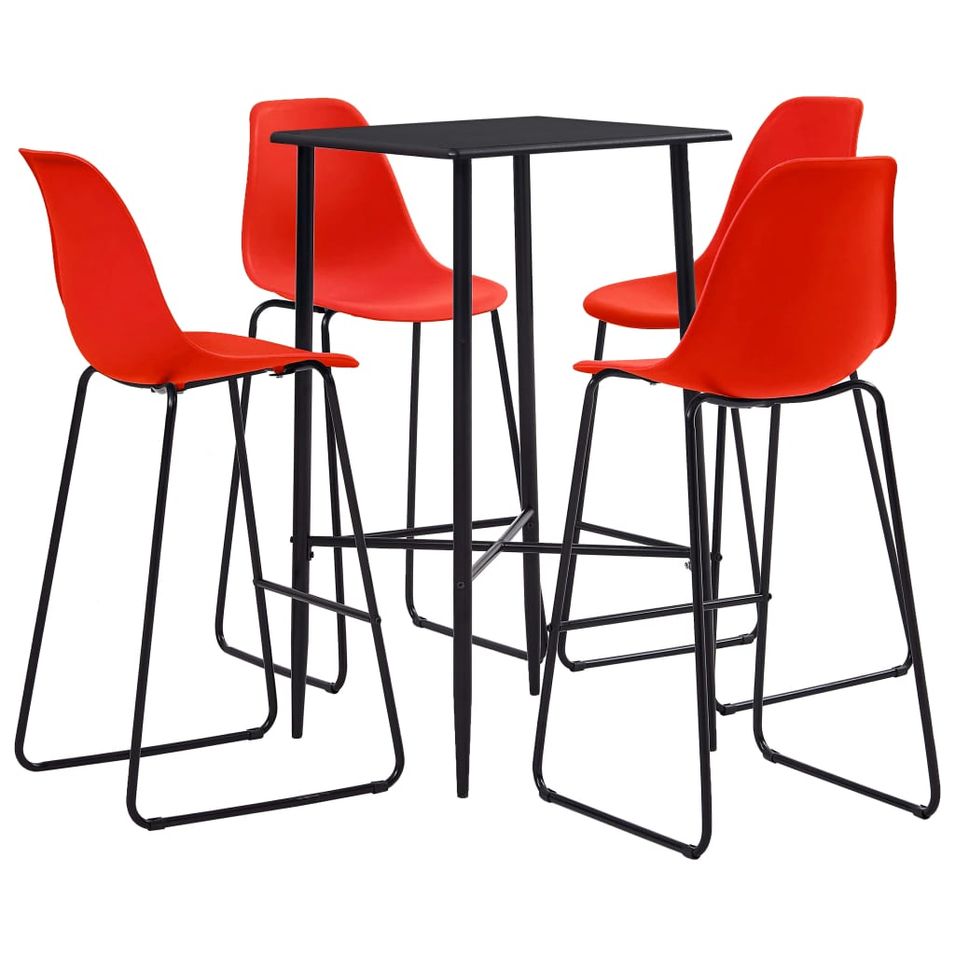 Ensemble de bar 5 pcs Plastique Rouge 5 - Photo n°1