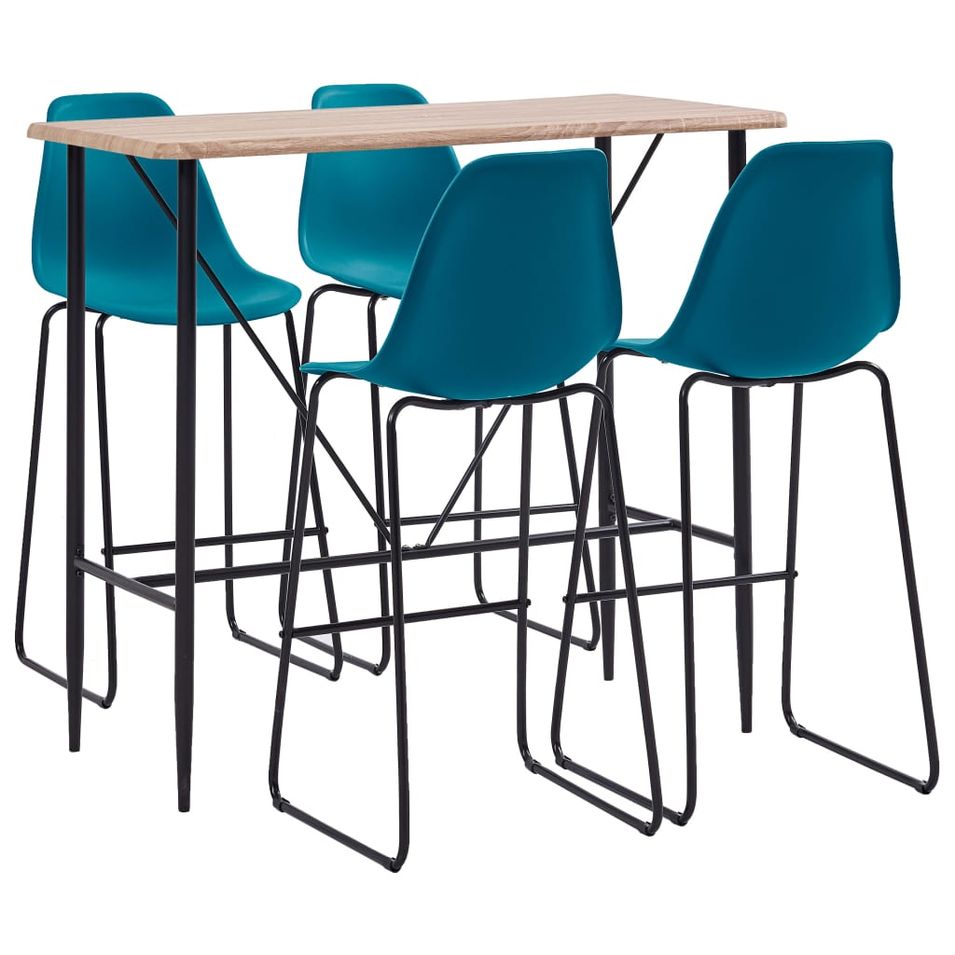 Ensemble de bar 5 pcs Plastique Turquoise 7 - Photo n°1