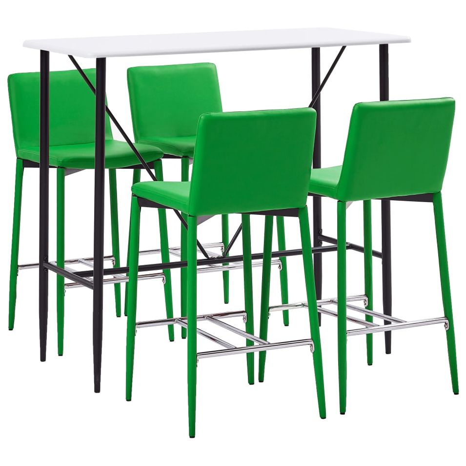 Ensemble de bar 5 pcs Similicuir Vert - Photo n°1
