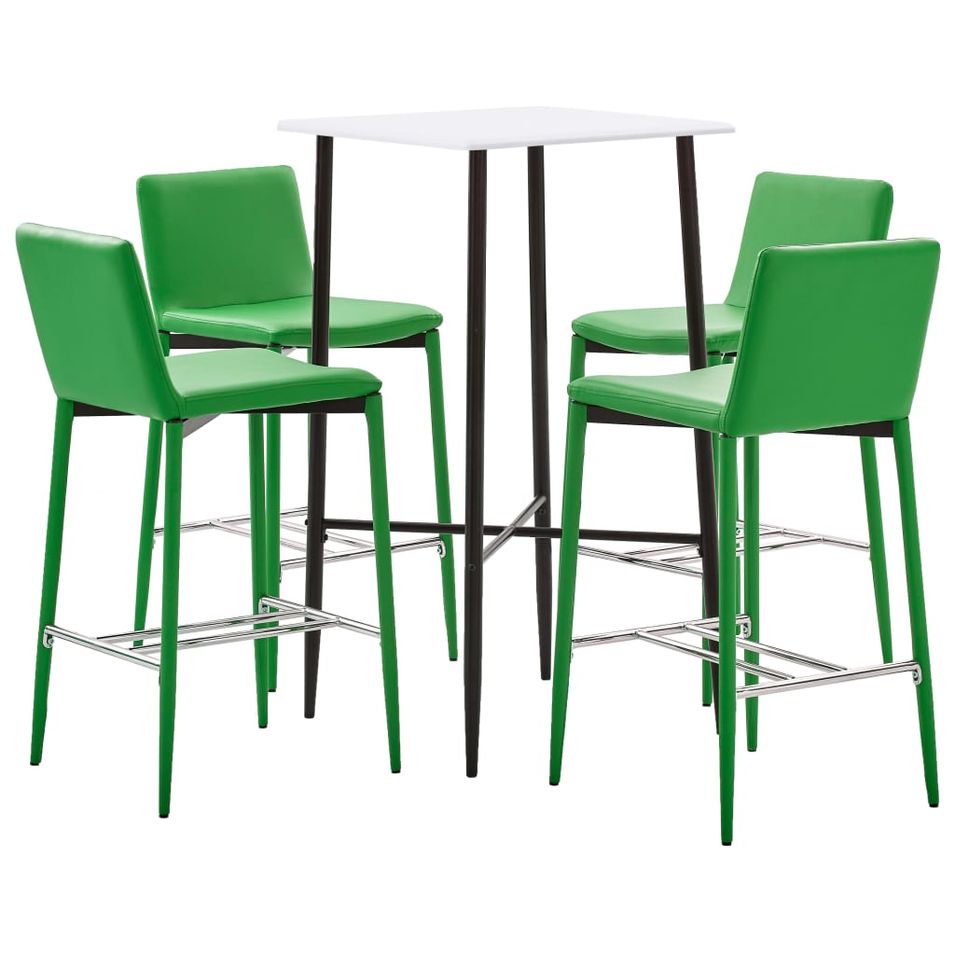 Ensemble de bar 5 pcs Similicuir Vert 7 - Photo n°1