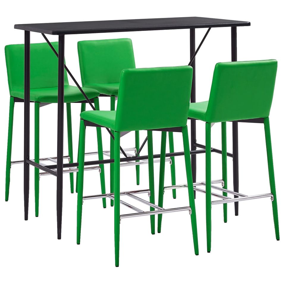 Ensemble de bar 5 pcs Similicuir Vert 8 - Photo n°1