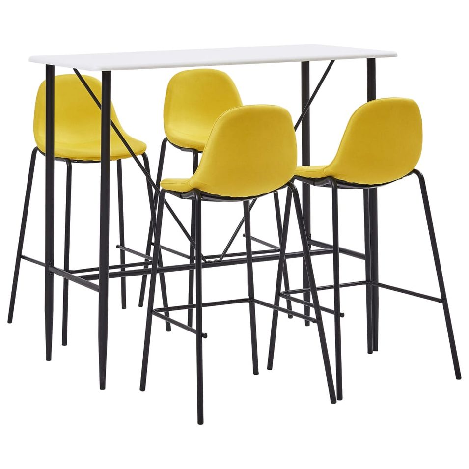 Ensemble de bar 5 pcs Tissu Jaune 5 - Photo n°1