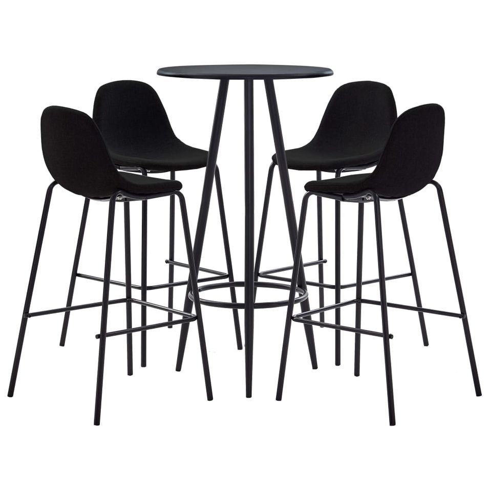 Ensemble de bar 5 pcs Tissu Noir - Photo n°1