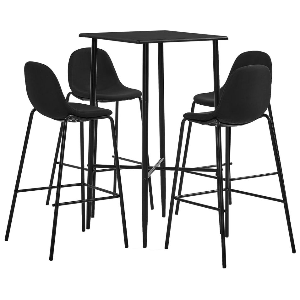 Ensemble de bar 5 pcs Tissu Noir 2 - Photo n°1