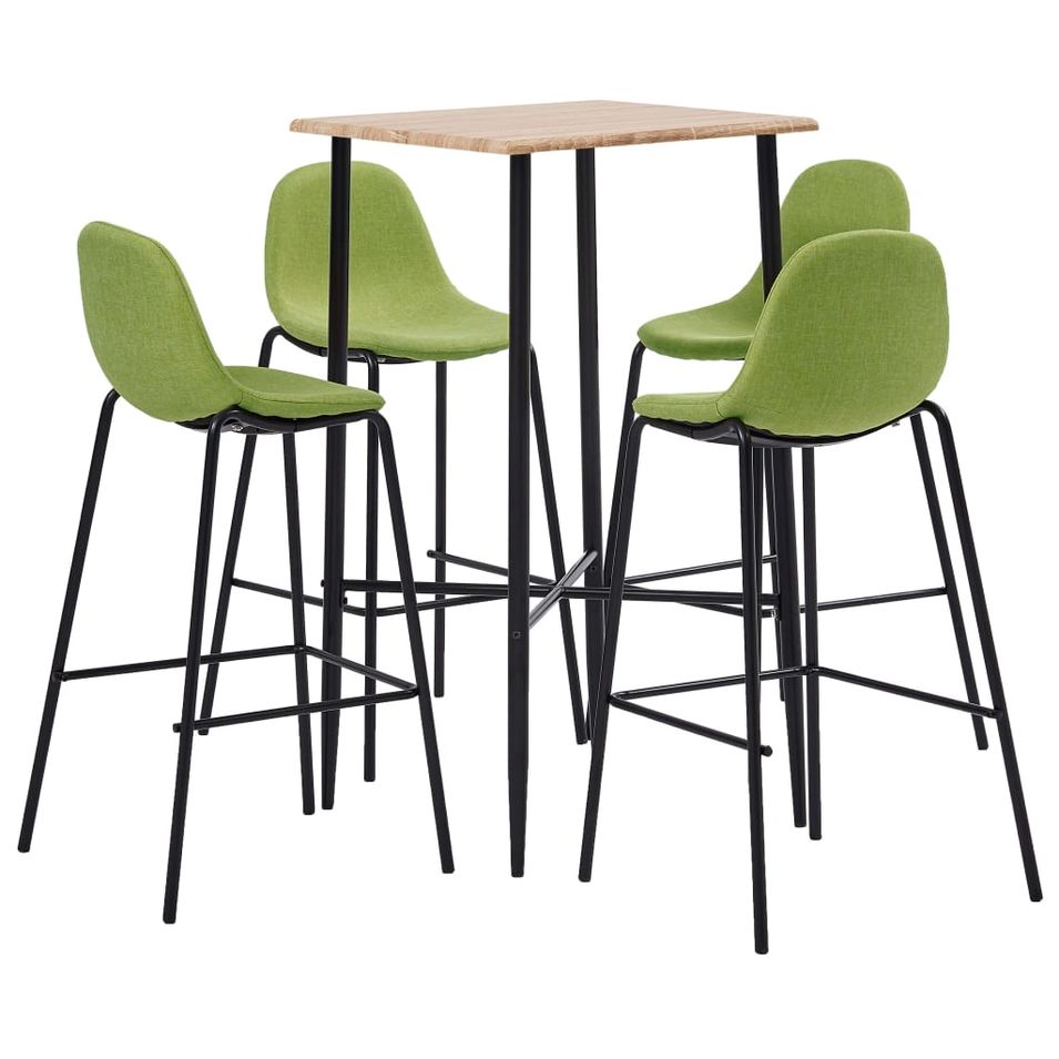 Ensemble de bar 5 pcs Tissu Vert 8 - Photo n°1