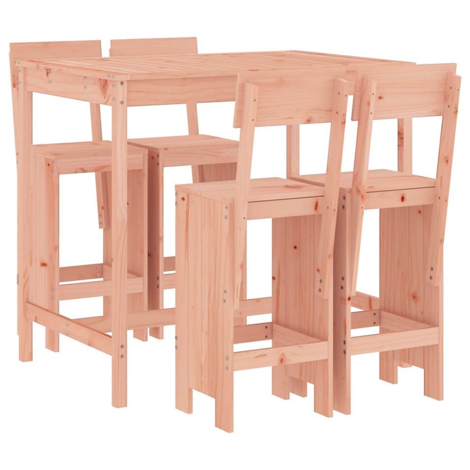 Ensemble de bar de jardin 5 pcs bois massif de Douglas - Photo n°1