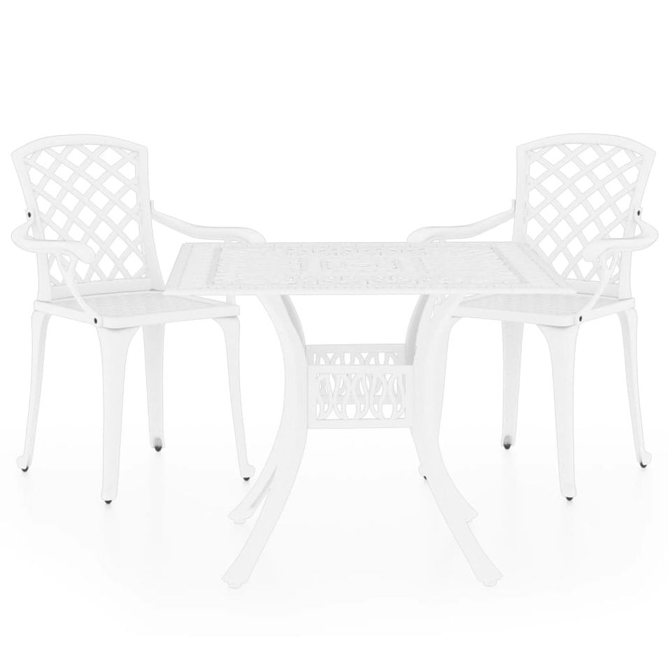 Ensemble de bistro 3 pcs Aluminium coulé Blanc - Photo n°1