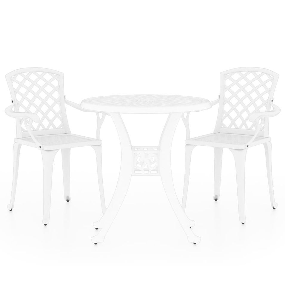 Ensemble de bistro 3 pcs Aluminium coulé Blanc 5 - Photo n°1