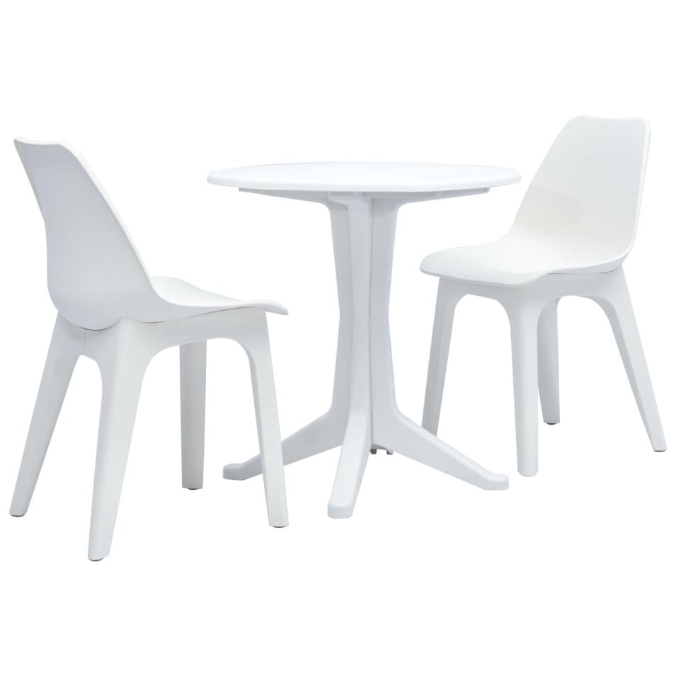 Ensemble de bistro 3 pcs Plastique Blanc - Photo n°1