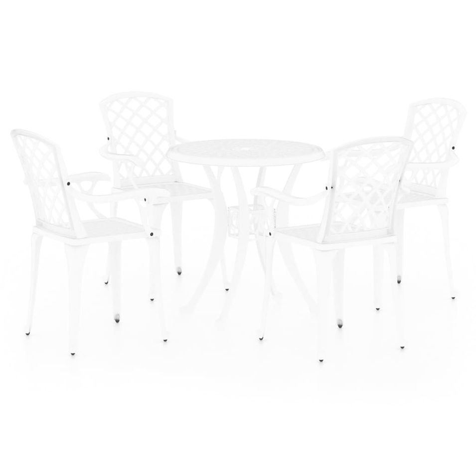 Ensemble de bistro 5 pcs Aluminium coulé Blanc 6 - Photo n°1