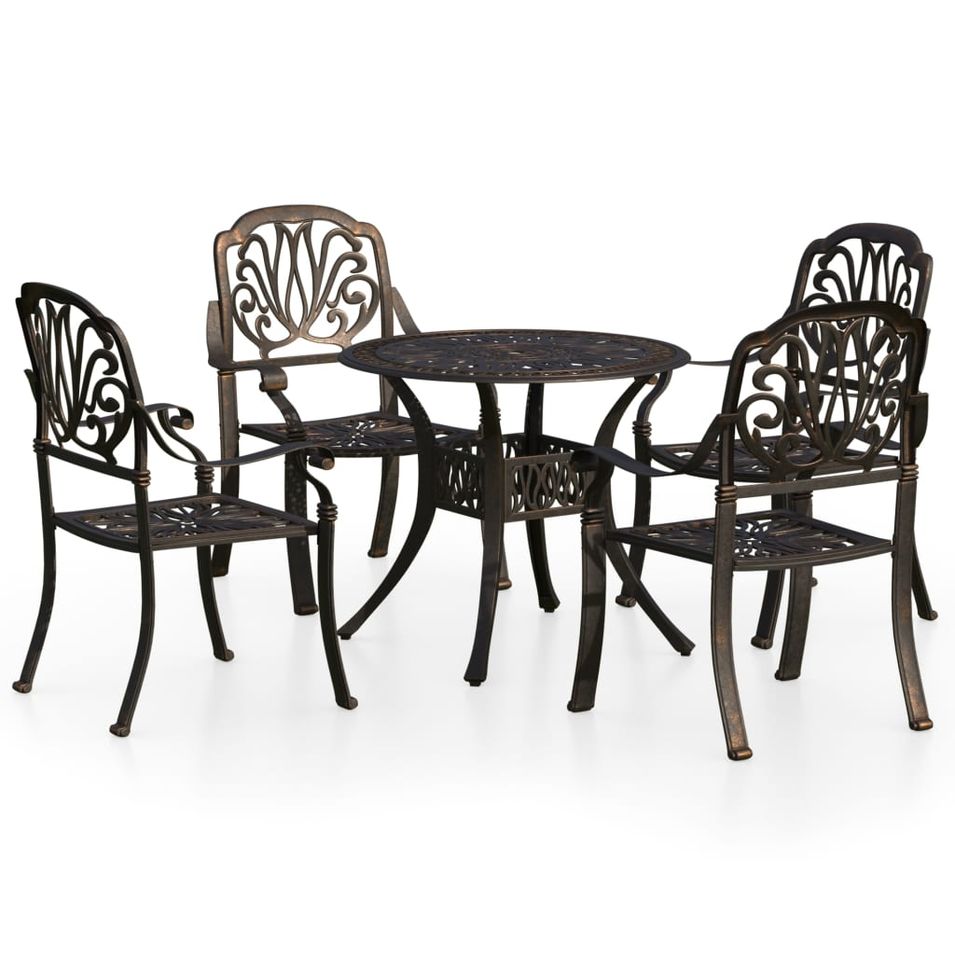 Ensemble de bistro 5 pcs Aluminium coulé Bronze - Photo n°1