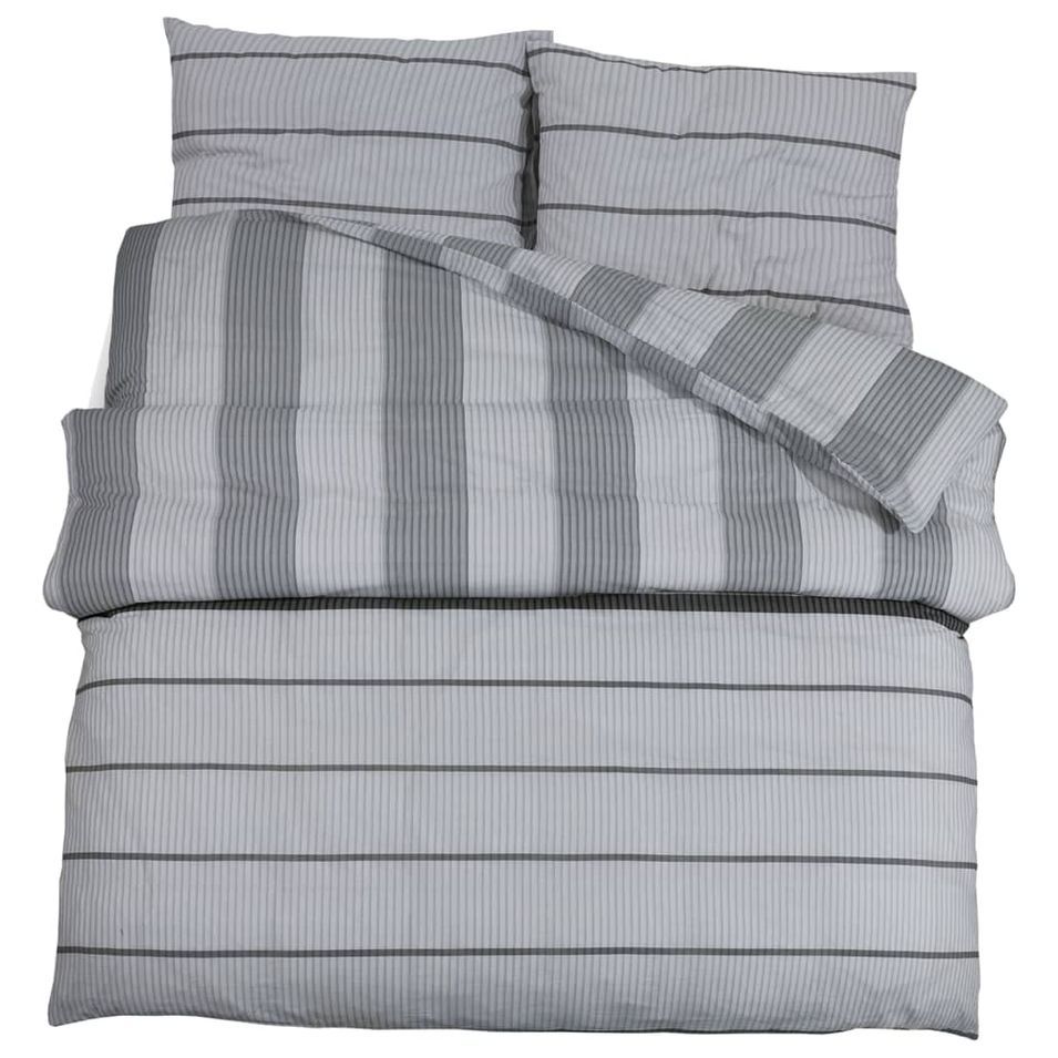 Ensemble de housse de couette Gris 135x200 cm Coton - Photo n°1