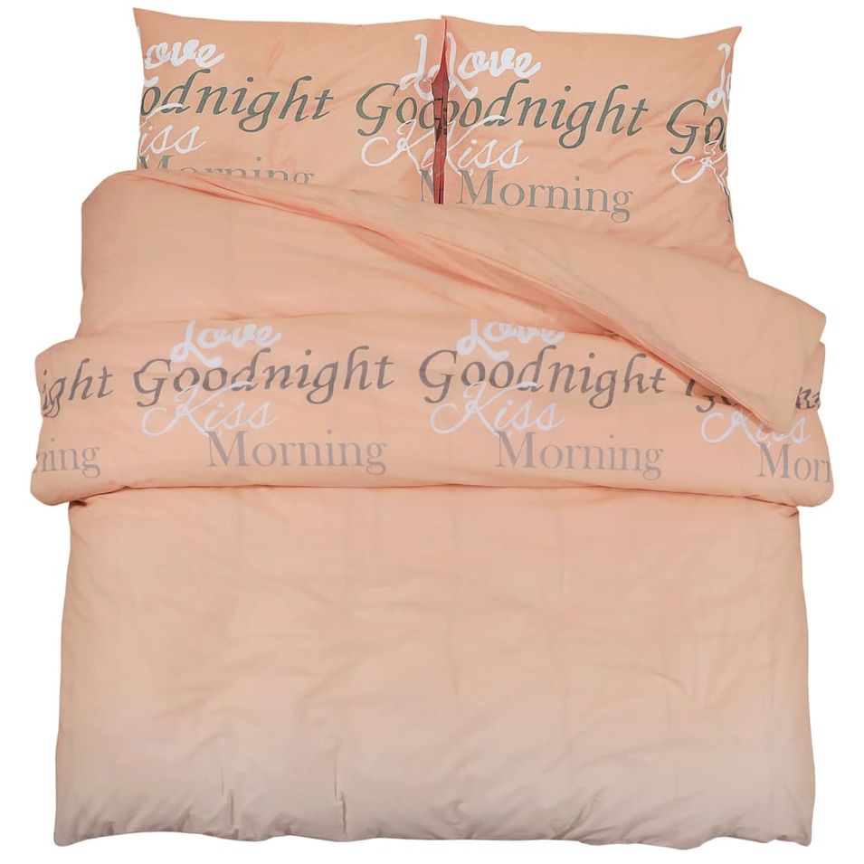 Ensemble de housse de couette rose 260x220 cm Coton - Photo n°1