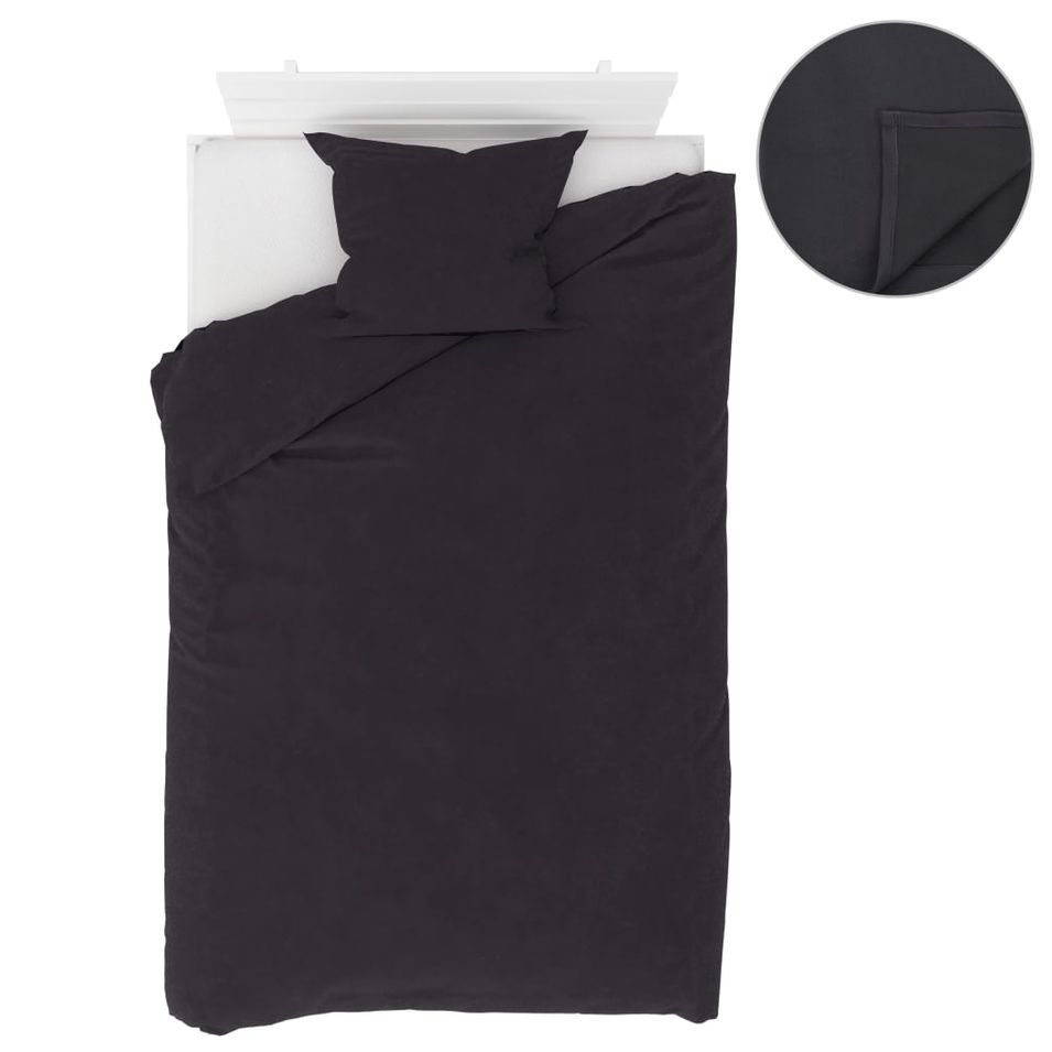 Ensemble de literie 4 pcs Molleton Anthracite 140x200/60x70 cm - Photo n°1