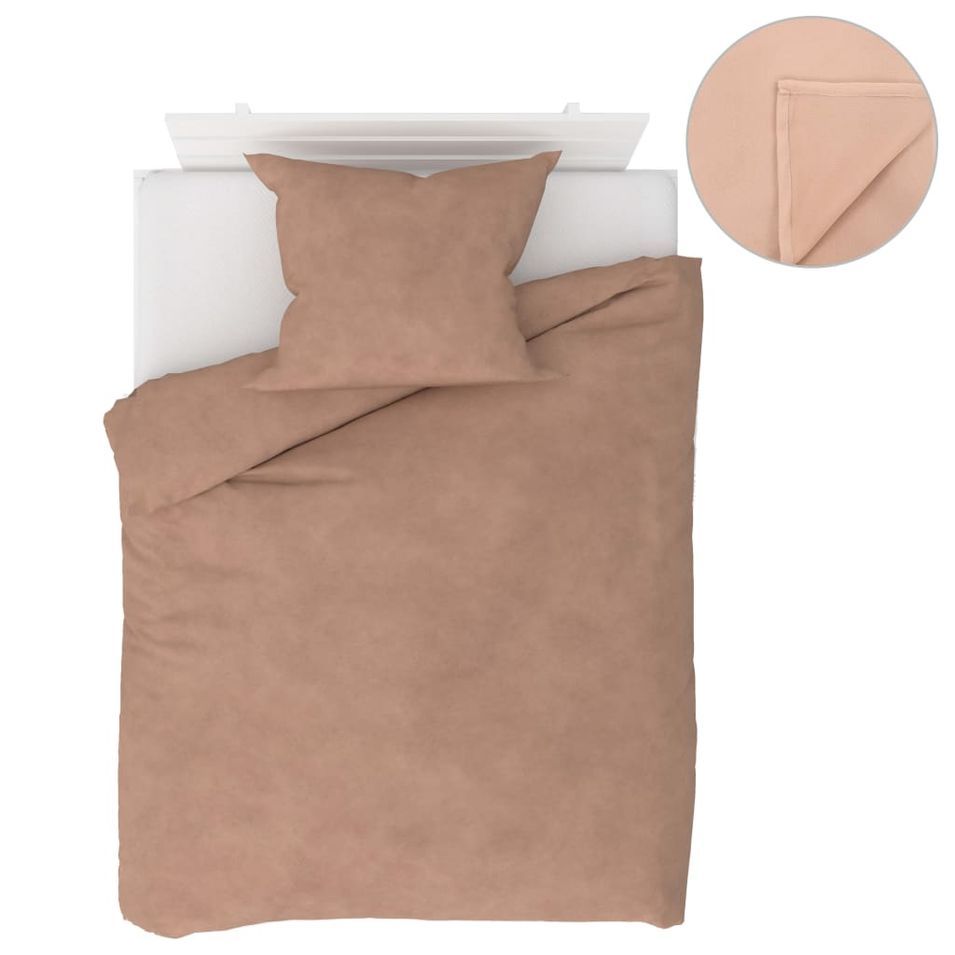 Ensemble de literie 4 pcs Molleton Beige 140x200/60x70 cm - Photo n°1