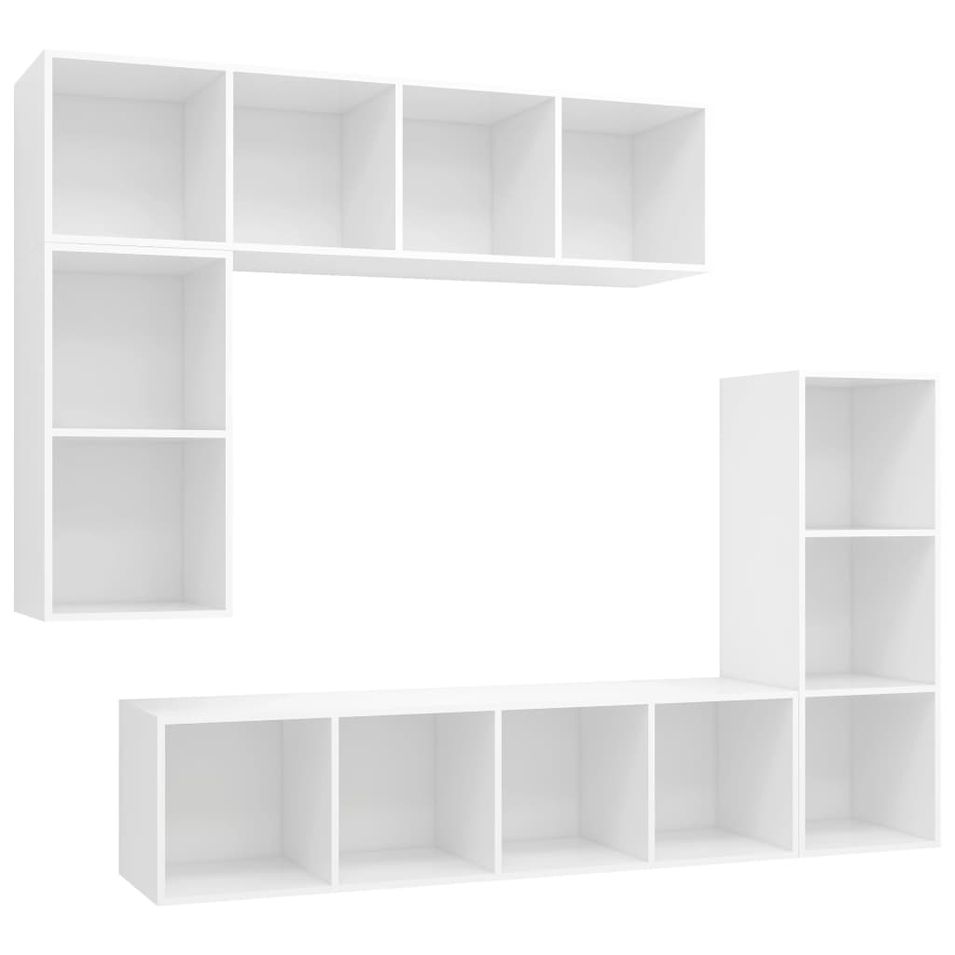 Ensemble de meuble TV 4 pcs Blanc 8 - Photo n°1