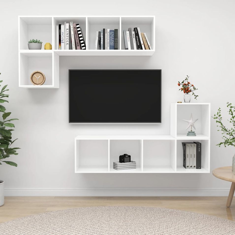 Ensemble de meuble TV 4 pcs Blanc 5 - Photo n°1