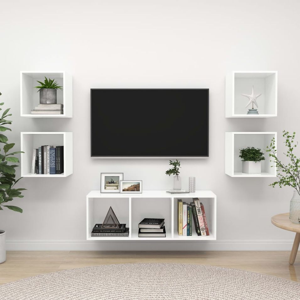 Ensemble de meuble TV 5 pcs Blanc 2 - Photo n°1