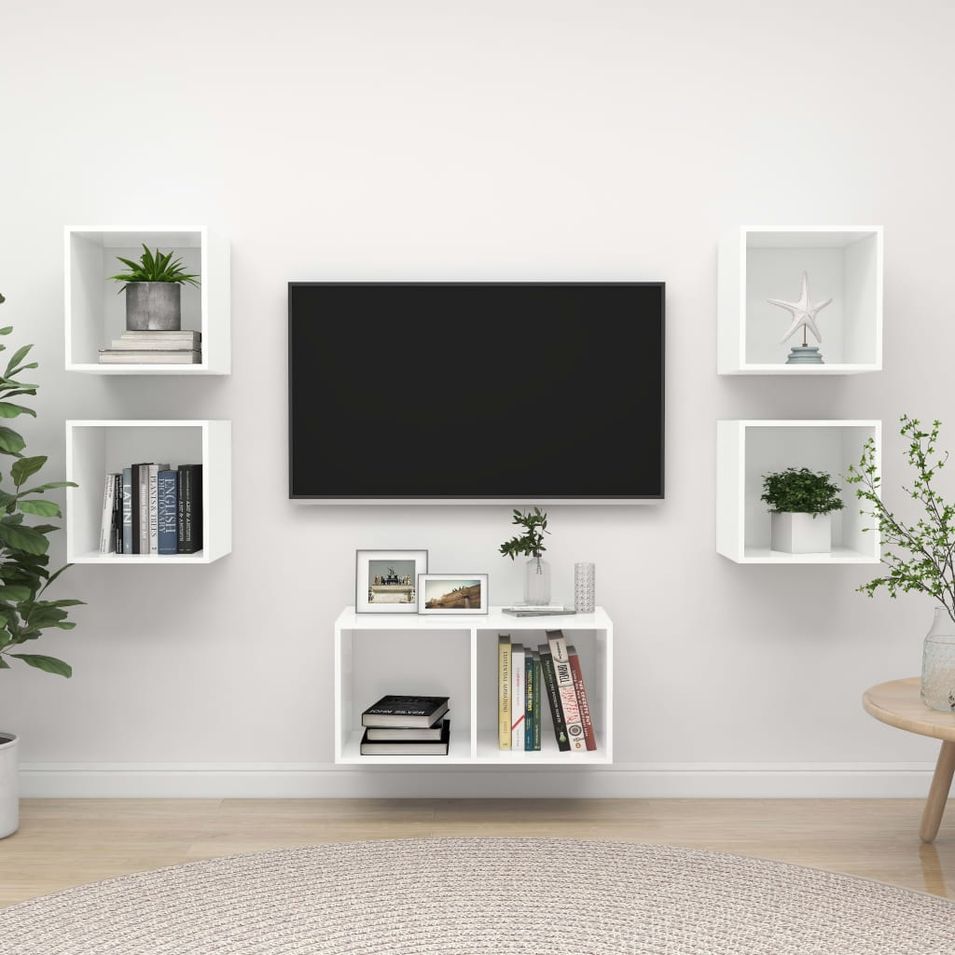 Ensemble de meuble TV 5 pcs Blanc - Photo n°1