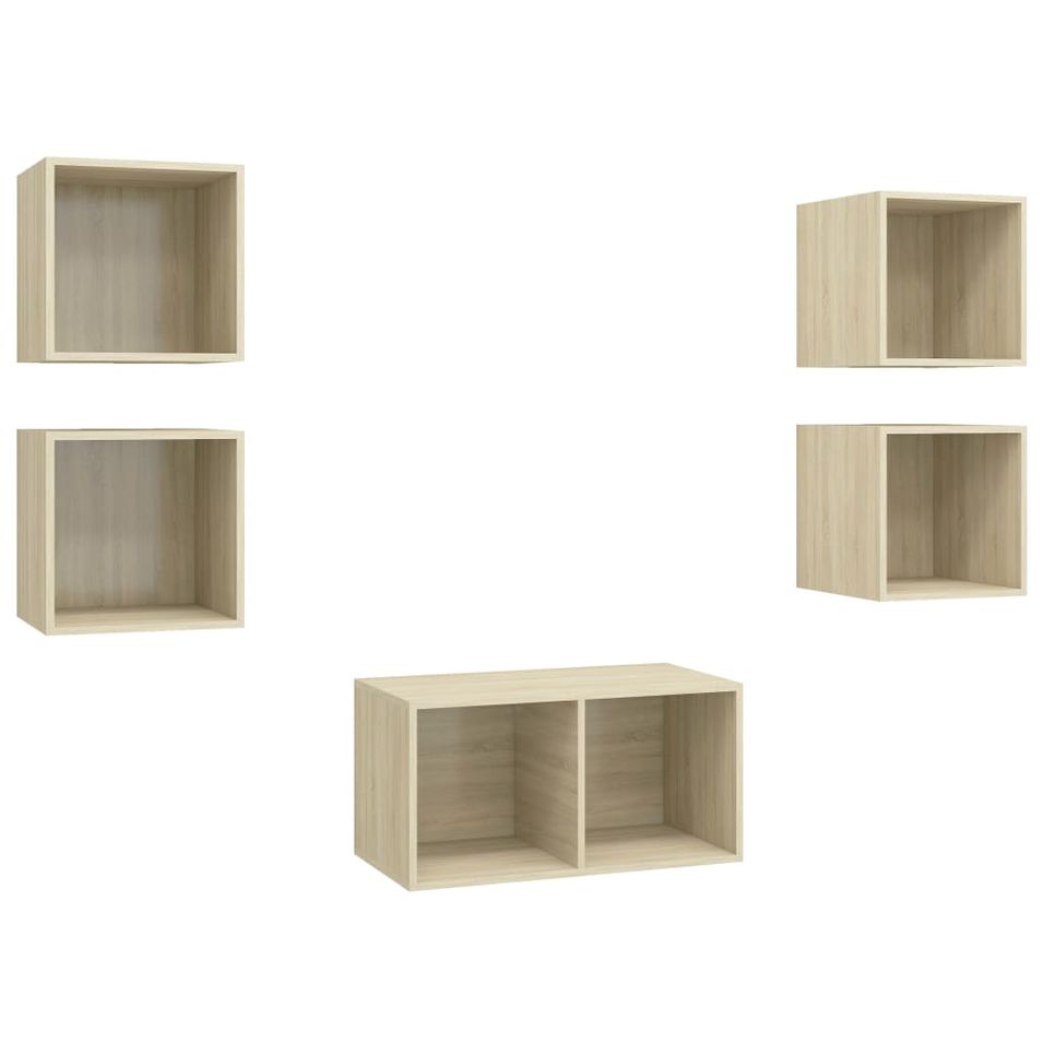 Ensemble de meuble TV 5 pcs Chêne sonoma - Photo n°1