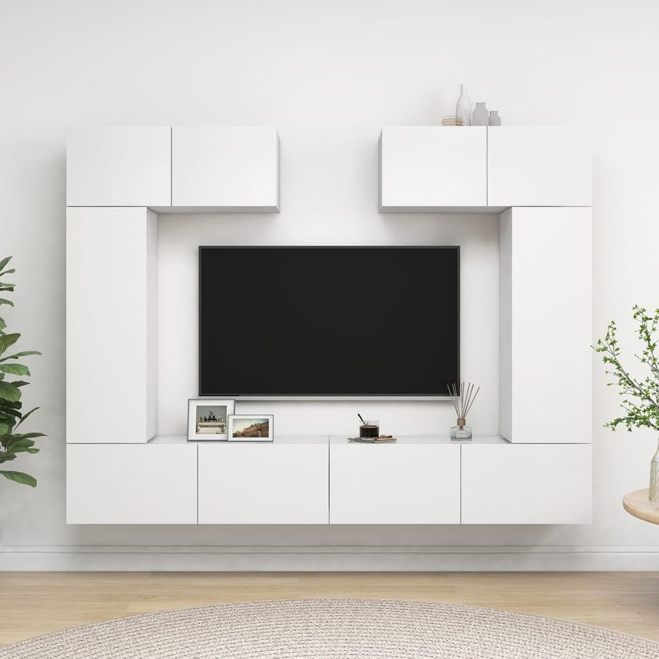 Ensemble de meuble TV 6 pcs Blanc 13 - Photo n°1