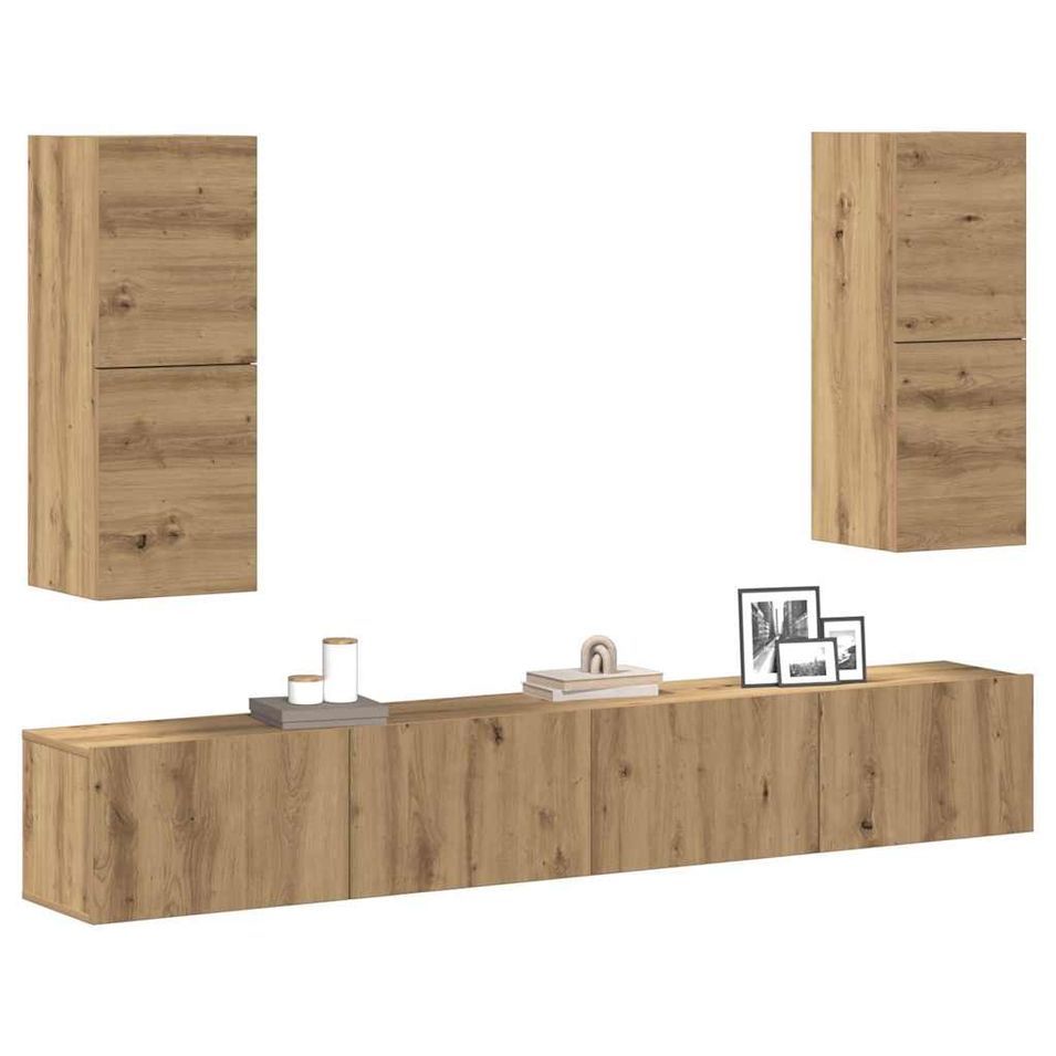 Ensemble de meuble TV mural 4 pcs chêne artisanal - Photo n°1