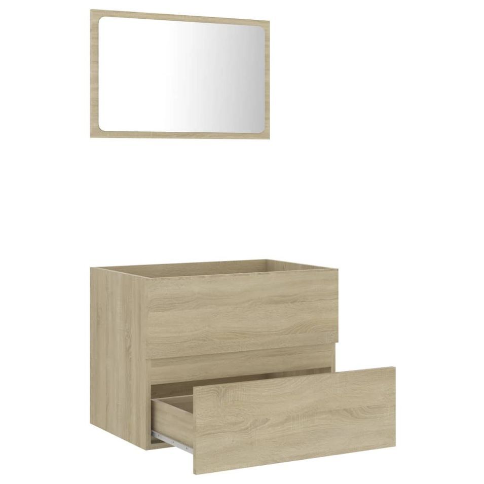 Ensemble de meubles de bain 2 pcs Chêne sonoma 4 - Photo n°1