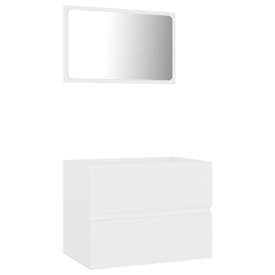 Ensemble de meubles de salle de bain 2 pcs Blanc 5 - Photo n°1