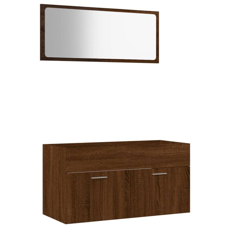 Ensemble de meubles de salle de bain 2 pcs Chêne marron - Photo n°1