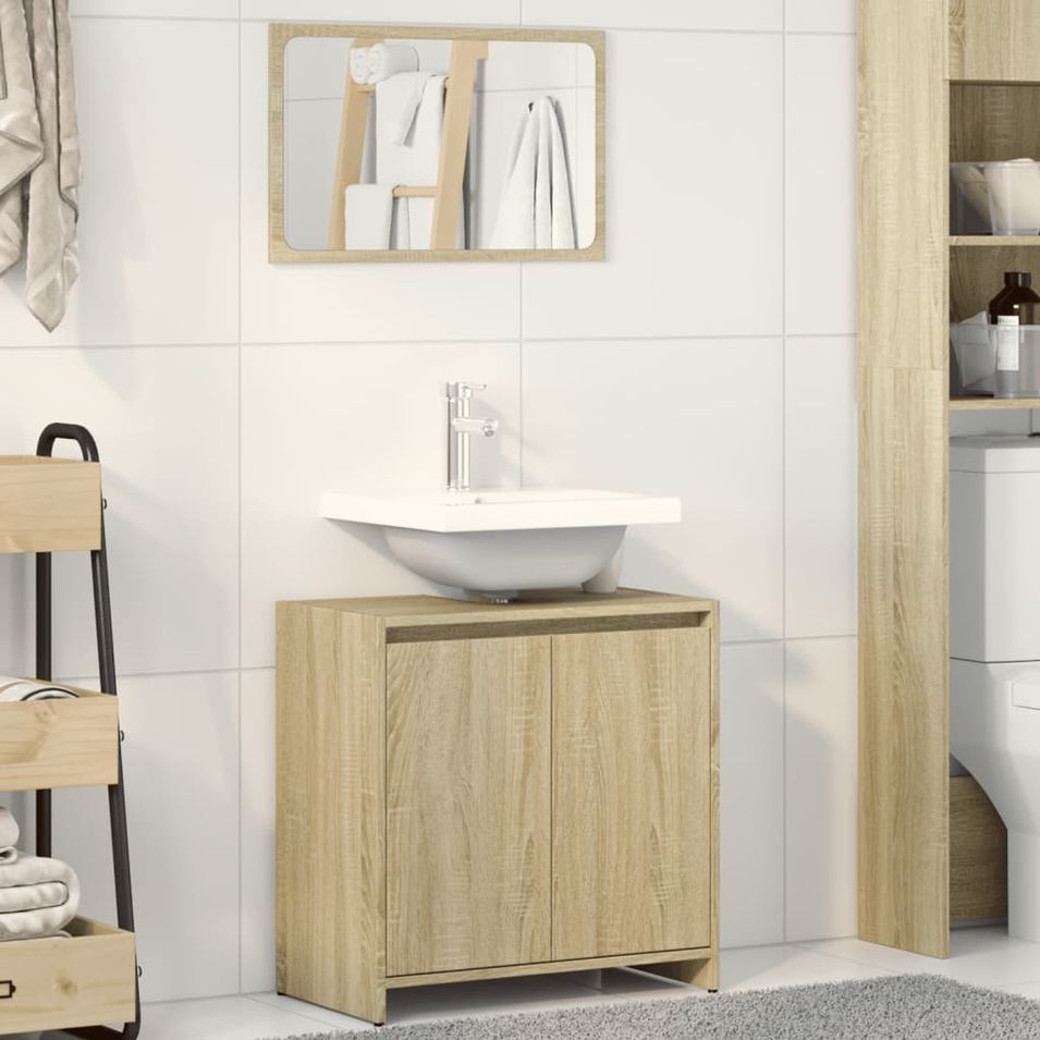 Ensemble de meubles de salle de bain 2 pcs chêne sonoma - Photo n°1