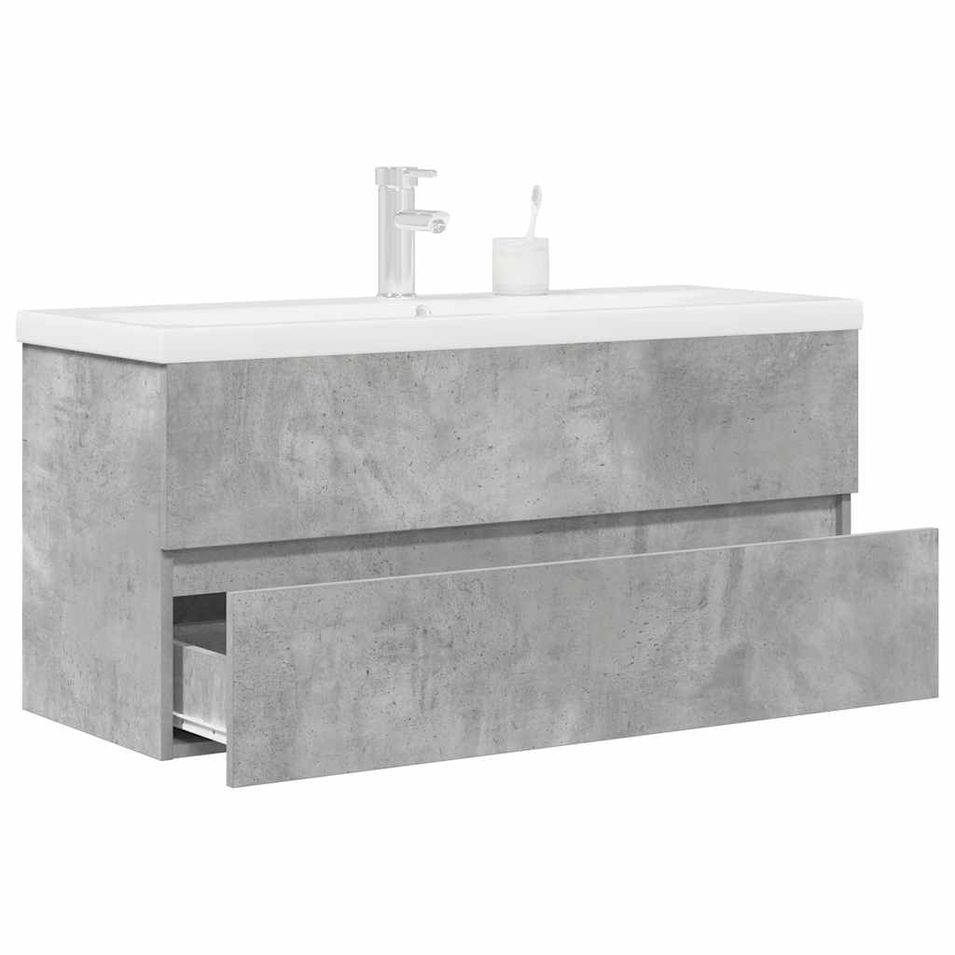 Ensemble de meubles de salle de bain 2 pcs gris béton - Photo n°1