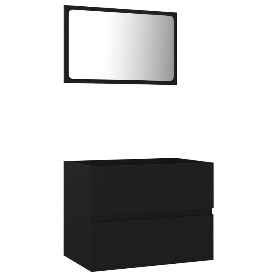 Ensemble de meubles de salle de bain 2 pcs Noir 4 - Photo n°1