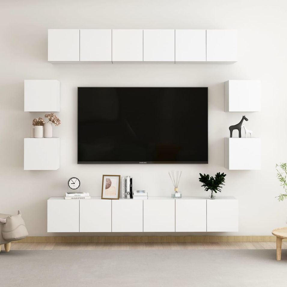 Ensemble de meubles TV 10 pcs Blanc - Photo n°1
