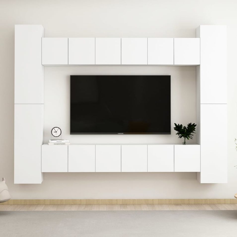 Ensemble de meubles TV 10 pcs Blanc 3 - Photo n°1