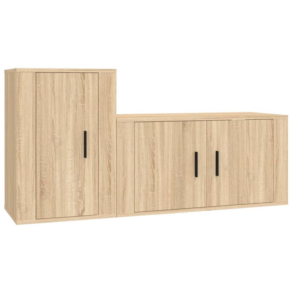 Ensemble de meubles TV 2 pcs chêne sonoma bois d'ingénierie - Photo n°1