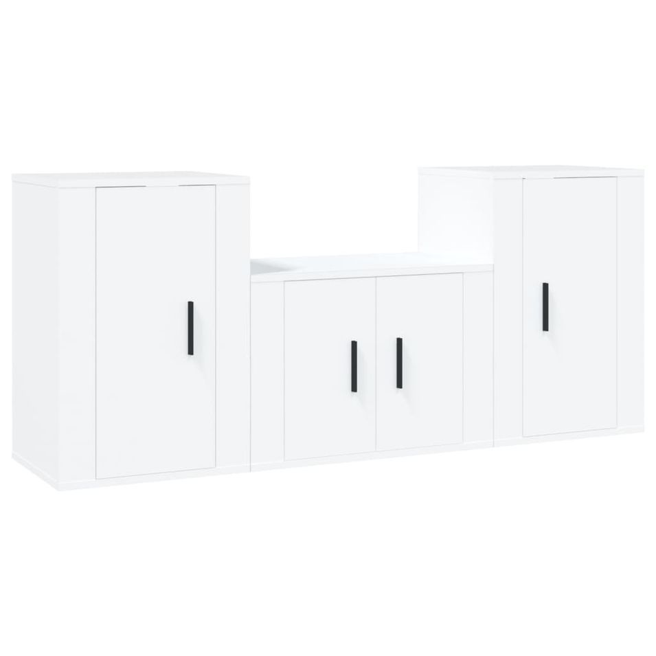 Ensemble de meubles TV 3 pcs Blanc Bois d'ingénierie - Photo n°1