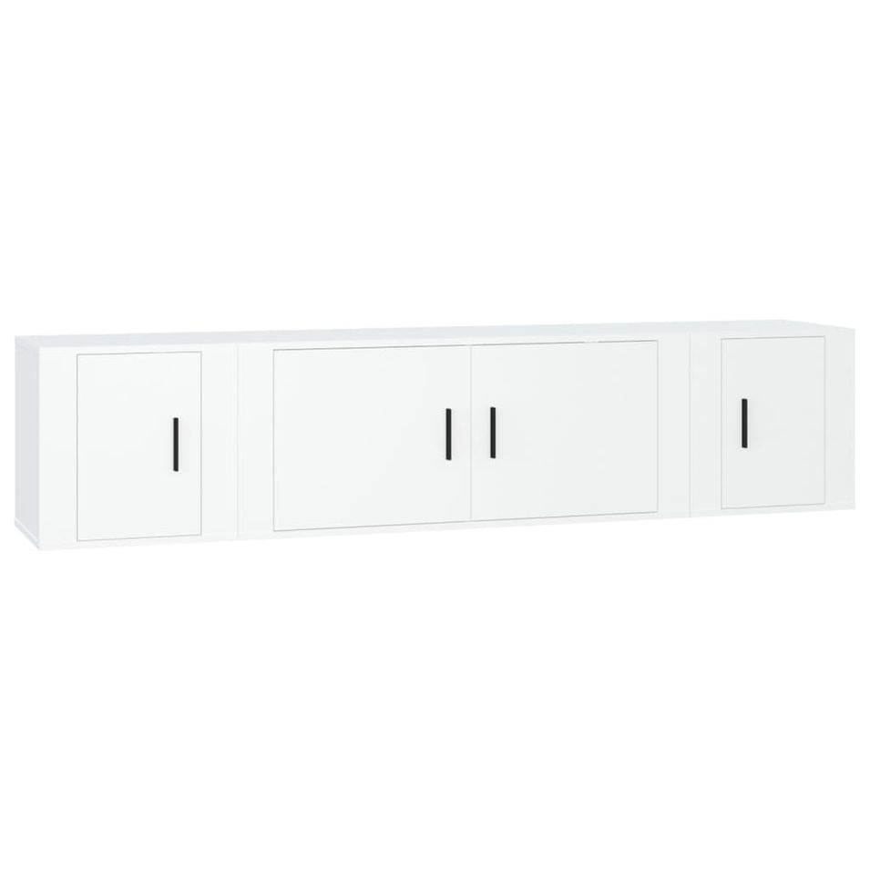 Ensemble de meubles TV 3 pcs Blanc Bois d'ingénierie - Photo n°1